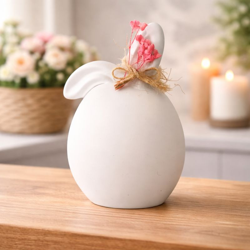 Hase Flauschi Osterdeko modern weiß Geschenkidee